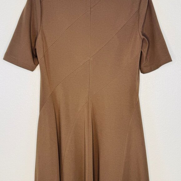 Lafayette 148 New York Women's Brown Flared Skirt Knit Dress SZ 8 EUC - Picture 8 of 12